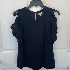 Rebecca Taylor Black Open Shoulder Blouse